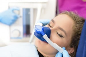 Woman Using Inhalation Sedation